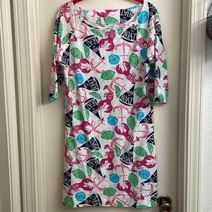 Lilly Pulitzer Cassie dress slob in summer classics 3/4 length sleeve sz S